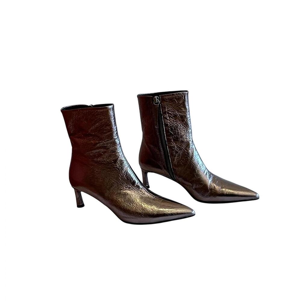 NEW HALMANERA women's gil16 pointed toe boots in metal bronze